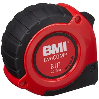 Image of BMI 472841021 &quot;TWO COMP&quot; Pocket Measuring Tape, White/Black/Red, 8 m x 25 mm