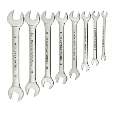 Image of kwb 470300 Fork Key Set, 8 Piece SW 6 22 mm, TÜV / GS Tested, CV Steel, Mouth f. Kant and 4 Screws