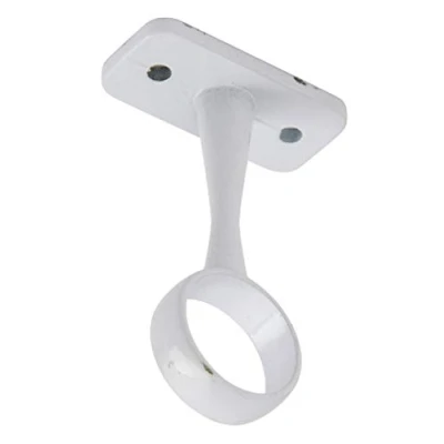 Image of WARDROBE RAIL CENTRE SUPPORTS Brackets 19mm White Finish x2