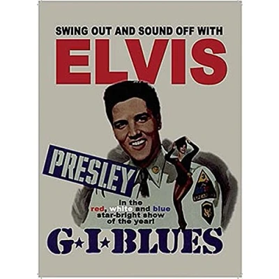 Image of Elvis steel fridge magnet (og)