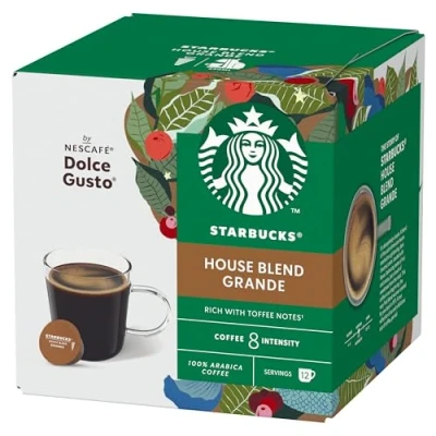 Image of STARBUCKS New! NESCAFɮ Dolce Gusto Grande House Blend 12 Capsules/Servings Espresso Lungo 100% Arabica