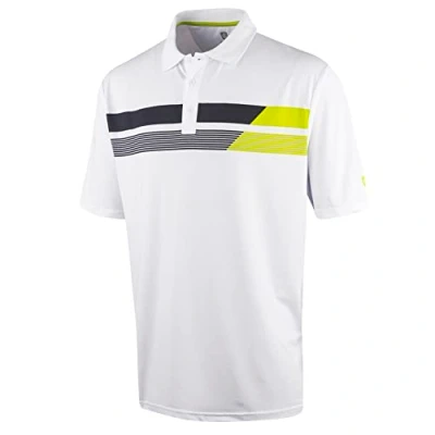 Image of Island GREEN Men&#039;s CoolPass Stretch Quick Dry Breathable Polo Shirts, White, M
