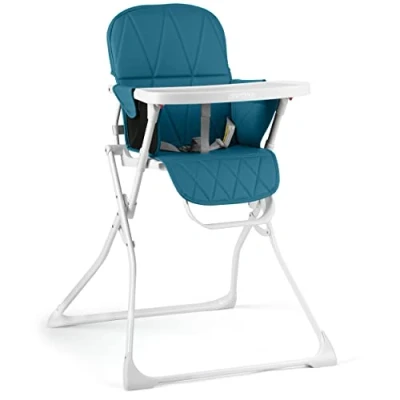Image of Children&#039;s High Chair, Child Seat with Removable Tray, Footrest, Safety Belt, Foldable, Lightweight, Space Saving Rickids