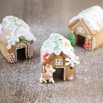 Image of 3Pcs Biscuit Cutter Set Christmas Gingerbread House Cookie Mould Stainless Steel