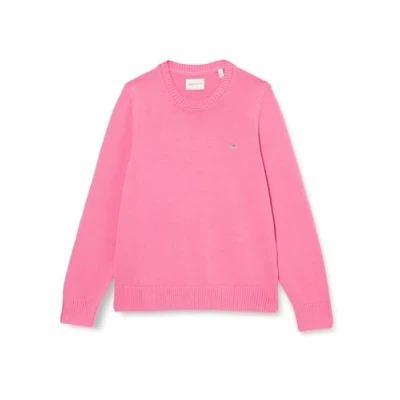 Image of GANT Women&#039;s Classic Cotton C Neck Sweater, Candy Pink, M