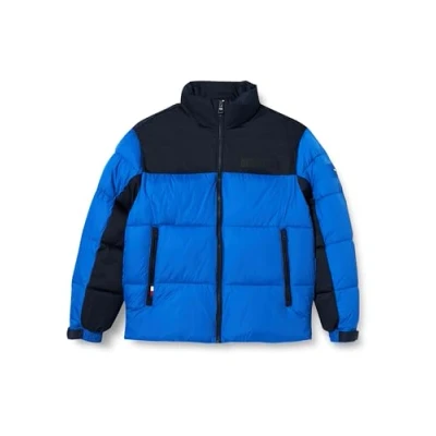 Image of Tommy Hilfiger Men&#039;s Puffer Jacket Winter for Transition Weather, Blue (Ultra Blue), L