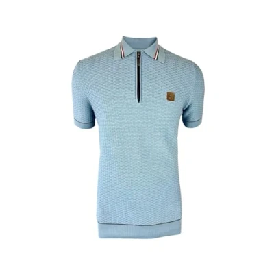 Image of Trojan Basket Weave Plain Zip Polo TR/8916 XXL Sky