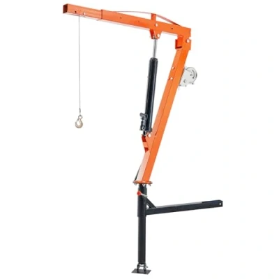 Image of VEVOR Hydraulic Pickup Truck Crane, 500 lbs Capacity, 360 Swivel, Hitch Mounted Crane with Three Boom Capacities of 110 lbs, 220 &amp; 440 for Lifting Goods in Construction, Forestry, Factory