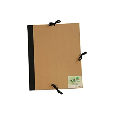 Image of Daler Rowney Earthbound, Portfolio, with Ribbon Ties and Flaps, A3 approx. 11.7 x 16.5in 29.7 42 cm, Tan