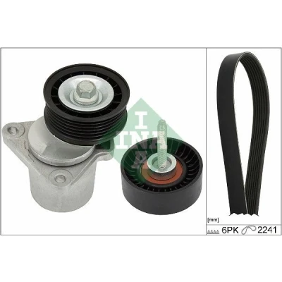 Image of 1127103, 1306666, 1371224, 1387066, 1471768 V ribbed belt set INA 529 0387 10 Check alternator freewheel clutch &amp; replace if necessary