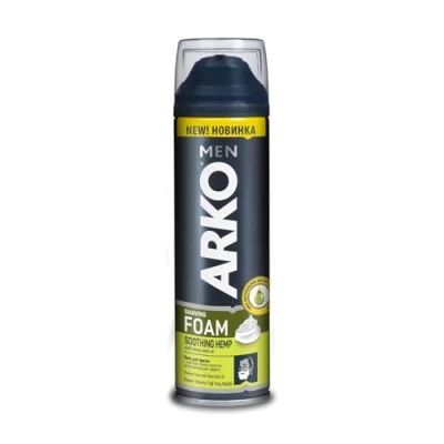 Image of Arko Men Shaving Foam Soothing Hemp, 200ml Hydrating &amp; Anti Irritation for Smooth Comfortable Shave