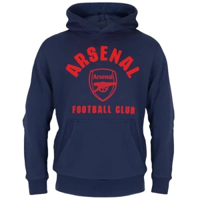 Image of Arsenal FC Official Football Gift Boys Fleece Graphic Hoody Blue 8 9 Years