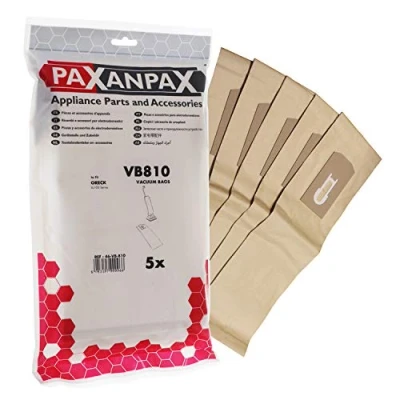 Image of Paxanpax VB810 Compatible Paper Vacuum Bags for Oreck XL100 Series Non Docking Design (Pack of 5), Brown
