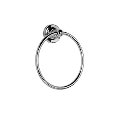 Image of Croydex QM461541 Glue Fix Worcester Towel Ring, Easy Fit No Drilling Tools,Silver