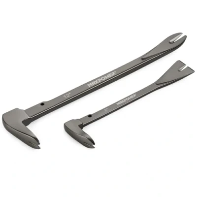 Image of MAXPOWER 2PCs Nail Puller Set, 8 Inch/21cm and 12 Inch/30cm Pry Bar Chisel Scraper