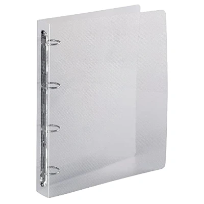 Image of Exacompta Ref. 51342E 1 Semi rigid binder in PP crystal 4 round rings, diameter 30 mm Spine 40 External dimensions: 32 x 26.8 cm Format to be filed A4 Maxi Colour: