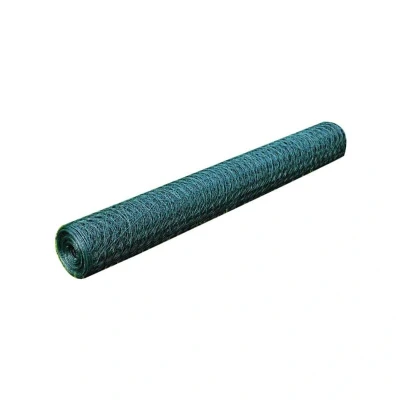 Image of vidaXL Chicken Wire Fence Galvanised with PVC Coating Green for Tree Protection, Poultry Confinement and Small Livestock Enclosure 25x1m Size