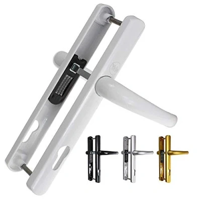 Image of Yale Y2G SSLL WH Superior Door Handle, Standard Security, 92mm centre, 215mm fixing holes distance, for PVCu doors, White Finish, works with cylinders and mortice sashlocks, Polybagged