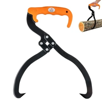 Image of TOPWAY Log Tongs 12 Inch 300mm Lifting Tongs, Carrier Portable with Non Slip Handle for Timber Lumber and Logs Lifting/Handling/Dragging/Carrying