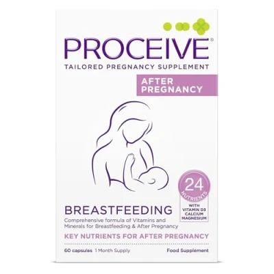 Image of Proceive® Breastfeeding Supplement Vitamins for New Mums After Childbirth, 60 Capsules Vegan