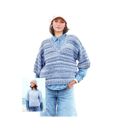Image of Stylecraft Aran Knitting Pattern 10089 Ladies Sweaters (2 Designs)