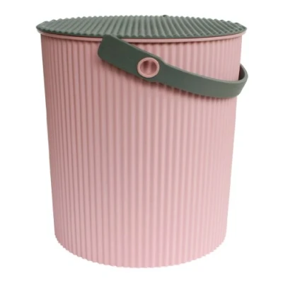 Image of Hachiman Omnioutil Storage Bucket &amp; Lid Large Pink Grey
