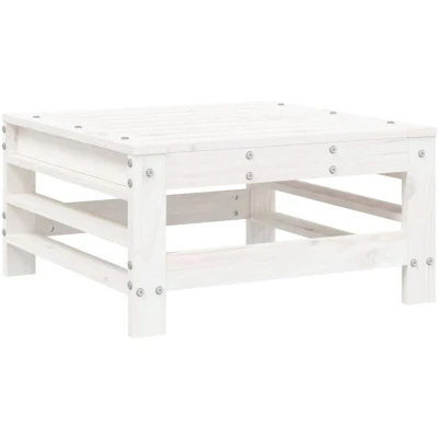Image of vidaXL Garden Footstool White Solid Wood Pine