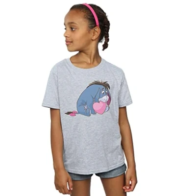 Image of Disney Girls Winnie The Pooh Eeyore Mouth T Shirt Sport Grey 12 13 Years