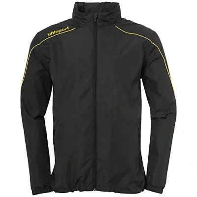 Image of Uhlsport Stream 22 All Weather Jacket Men&#039;s Black/Lime Yellow, M