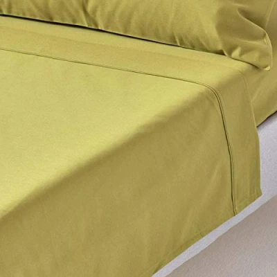 Image of HOMESCAPES 1000 Thread Count Egyptian Cotton Green Flat Sheet Double Luxury Bed