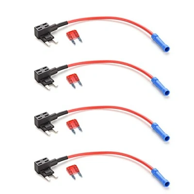 Image of Desenda Mini Fuse Holder, 4 Pieces Circuit Tap Piggy Back Blade Car Ato Atc Holder Box 12V 24V with 10A