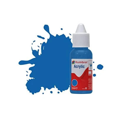 Image of Humbrol Model Paint DB0052 No 52 Baltic Blue Metallic (14ml), Acrylic Paints for Models, Plastic, Metal, Wood, Glass, Ceramics and More, Touch Up Hobby Bottle Craft Kits