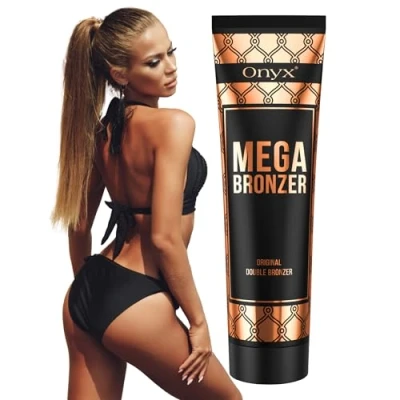 Image of Onyx Mega Bronzer Sunbed Cream Double Bronzing Sun for Ultra Dark Tan Tanning Sunbeds with &amp; Intense Moisturiser