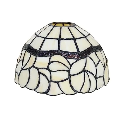 Image of 8 Inch Tiffany Style Lampshade Replacement, Pastoral Floral Stained Glass Lamp Shade Only for Table Lamps Pendant Wall Lights,Large Hole
