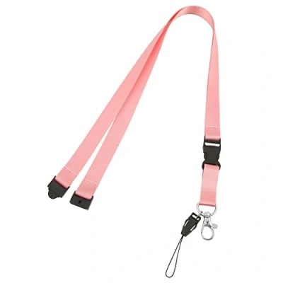 Image of LICQIC 1 Pcs Neck Lanyard Strap, Lanyards for with Safety Breakaway, Holding a ID Card, Pass Card Badge, Keys or Cell Mobile Phone (Pink)