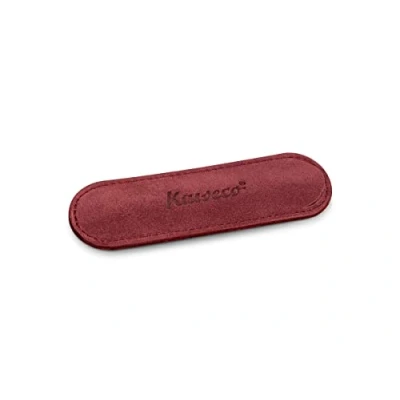 Image of Kaweco Eco Velour Pencil Case in Bordeaux Leather Suitable for 1 Pen Item Number 10002114, Red