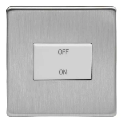 Image of Varilight XDSFIWS Fan Isolator Switch White Brushed Steel