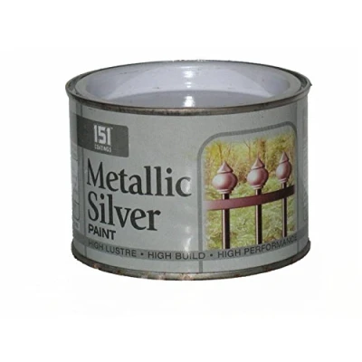 Image of 4 x 151 Metallic Silver Paint Gloss Car Home Metal Wood Brick