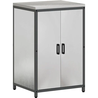 Image of Kitchen Storage Cabinet with Shelf Door Silver Stainless steel vidaXL