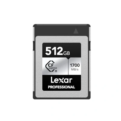 Image of Lexar 512GB Professional Silver SE CFexpress Type B Memory Card, for Photographers, Videographers, Up to 1700/1250 MB/s, 8K Video (LCXEXSE512G RNENU)
