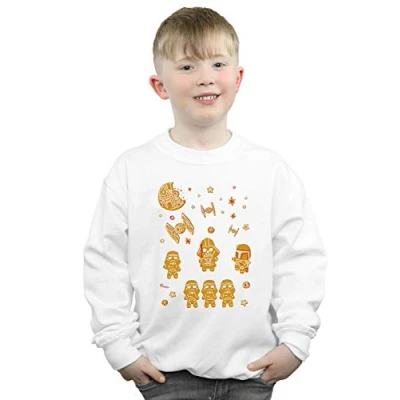 Image of Star Wars Boys Gingerbread Empire Sweatshirt White 9 11 Years