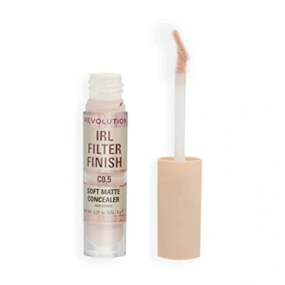Image of Makeup Revolution IRL Filter Finish Concealer, Medium to Full Coverage, Matte Finish, C0.5, Fair Skin Tones, 6g