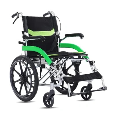 Image of Broobey Portable Folding Wheelchairs Lightweight, Self Propelled Wheelchair, Wheelchair with Brakes, Aluminium, Light Whellchairs for Adults, Only 9kg