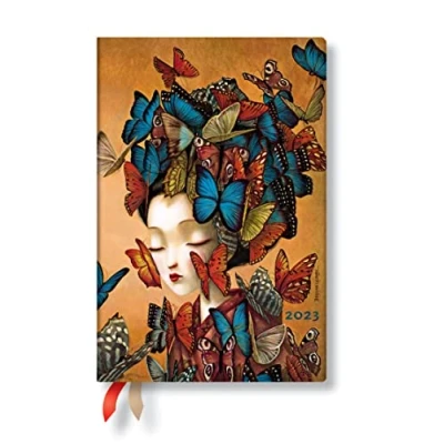 Image of Paperblanks 12 Month Flexi Planners 2023 Madame Butterfly Horizontal Mini (95 x 140 mm)