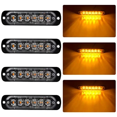 Image of KaiDengZhe 4 x 6 LED Emergency Warning Lights Amber Hazard Flashing Strobe Light Recovery Breakdown Beacon Bar Universal for 12 24V Car Truck Trailer Caravan