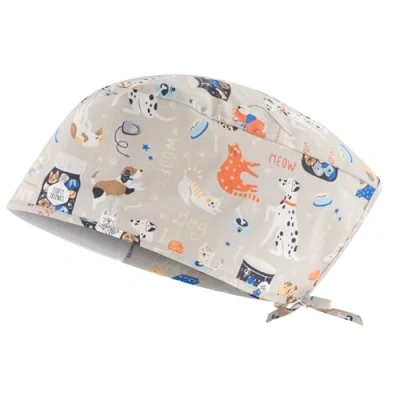 Image of B well Adelina Scrub Cap &amp; Surgical for Nurses, Doctors, Dentists, Pharmacists, Vets, Medical Staff (Dogs/Cats)