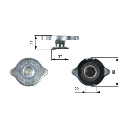 Image of 1245000106, 1245000206, 1245000406, 1295000006, A1245000106 Cap, radiator GATES RC217 MERCEDES BENZ: E Class Saloon, 190, W124 Saloon