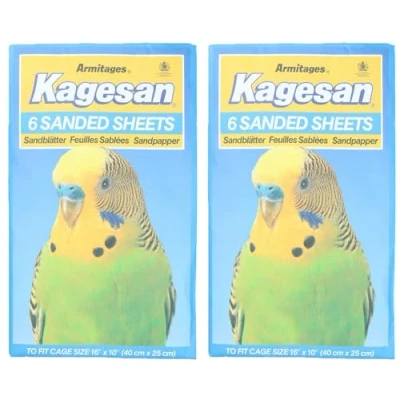 Image of AB Tools 12 Sanded Sheets Sandpaper Cage Lining Budgies Caged Birds 25x40cm