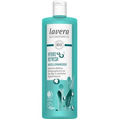 Image of lavera Hydro Refresh Micellar Water with Algae and Hyaluronic Acid Gentle Makeup Removal High Compatibility Vegan Natural Cosmetics 400 ml
