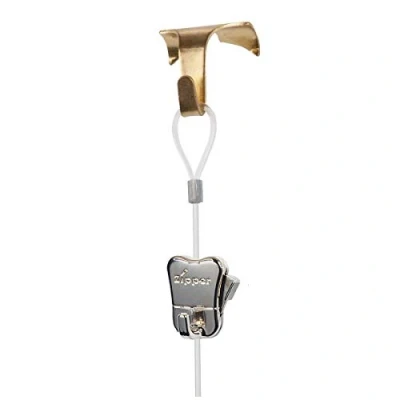 Image of 4 Pack Each STAS Moulding Hooks + perlon Cords with Loop Zipper (59&quot; Cord, Brass/Gold)